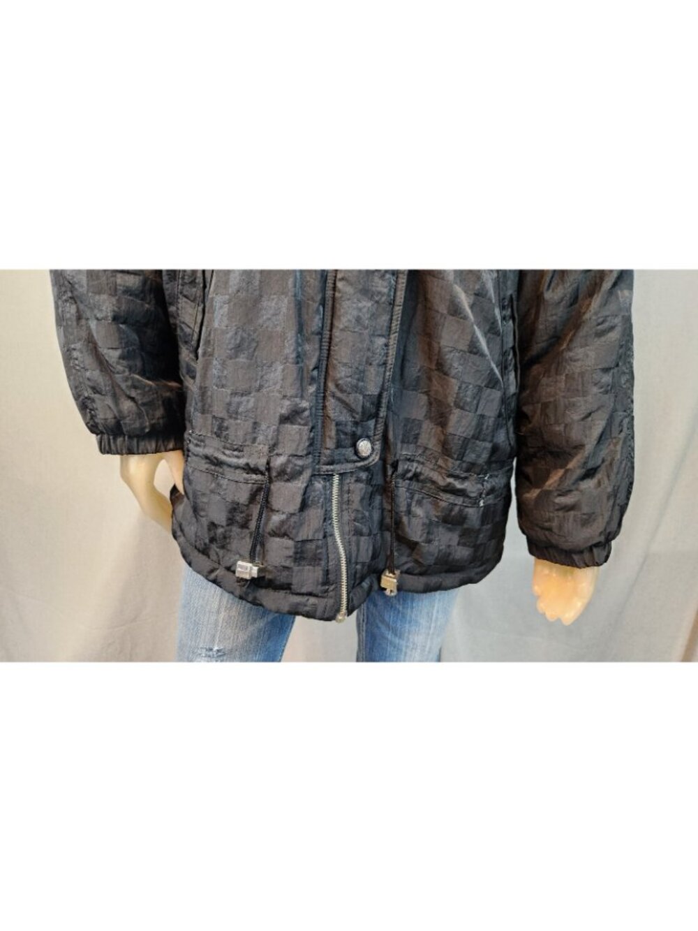 Vintage Braetan Outerwear Black Long Slv Front Zip Puffer Coat Jacket LARGE - Picture 7 of 9